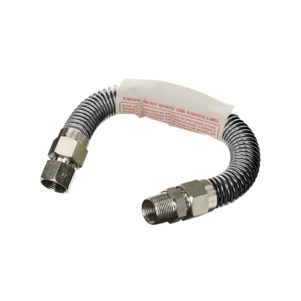 Flextron Gas Line Hose 1/2'' O.D.x18'' Length 1/2" FIPx3/8" MIP Fittings, Stainless Steel Flexible Connector FTGC-SS38-18F - main
